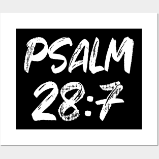 Psalm 28:7 Typography Posters and Art